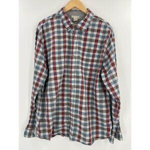 Carbon2Cobalt Men Size XL Plaid‎ Red Gray Long Sleeve Button Down Shirt